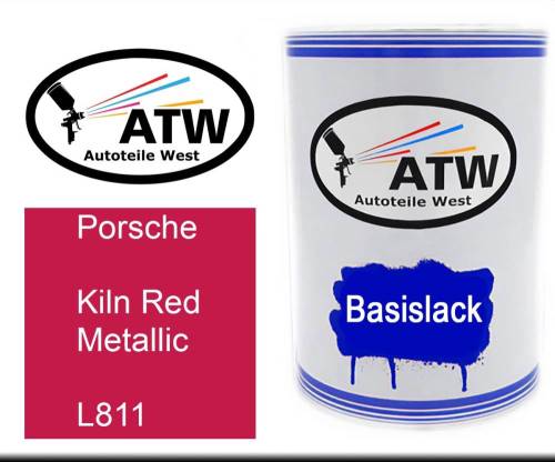 Porsche, Kiln Red Metallic, L811: 500ml Lackdose, von ATW Autoteile West.